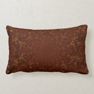 Kaleidoscope Copper Rust Brown Pattern Design Lumbar Cushion