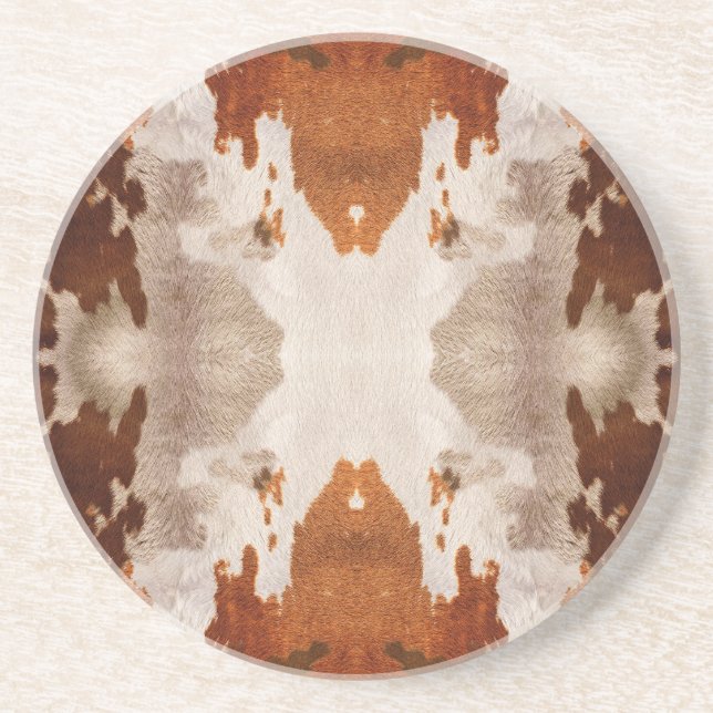 Kaleidoscope Cow Hide Pattern Coaster (Front)