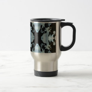 Kaleidoscope cow hide pattern travel mug