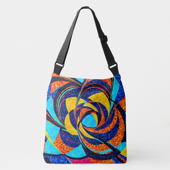 Kaleidoscope Crossbody Bag - Artsy Abstract Print (Front)