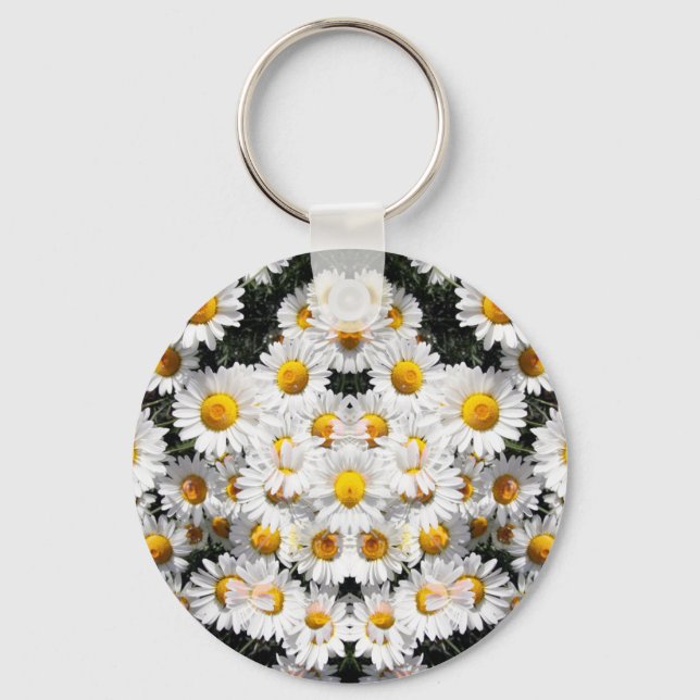 Kaleidoscope Daisies Pattern Key Ring (Front)