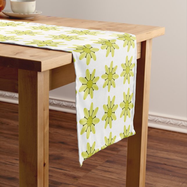 Kaleidoscope Daisy Abstract Short Table Runner (In Situ)