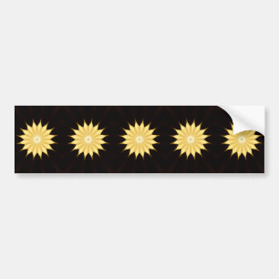 Kaleidoscope Design Bright Yellow Star Bumper Sticker