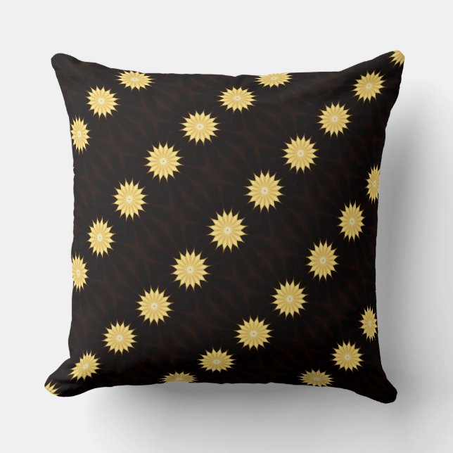 Kaleidoscope Design Bright Yellow Star Cushion (Front)