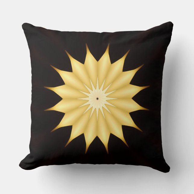 Kaleidoscope Design Bright Yellow Star Cushion (Front)