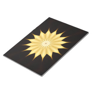 Kaleidoscope Design Bright Yellow Star Notepad