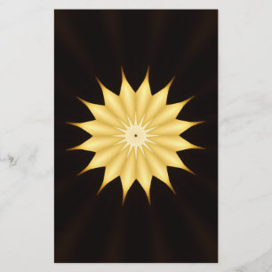 Kaleidoscope Design Bright Yellow Star Stationery