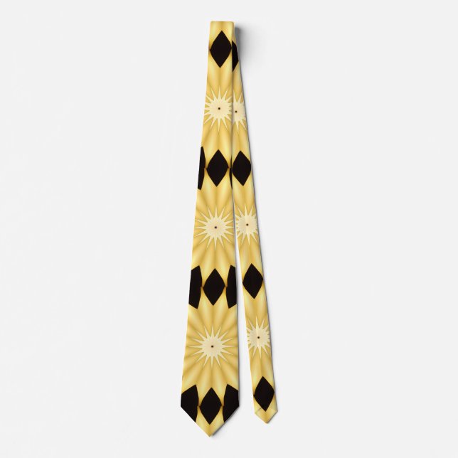Kaleidoscope Design Bright Yellow Star Tie (Front)