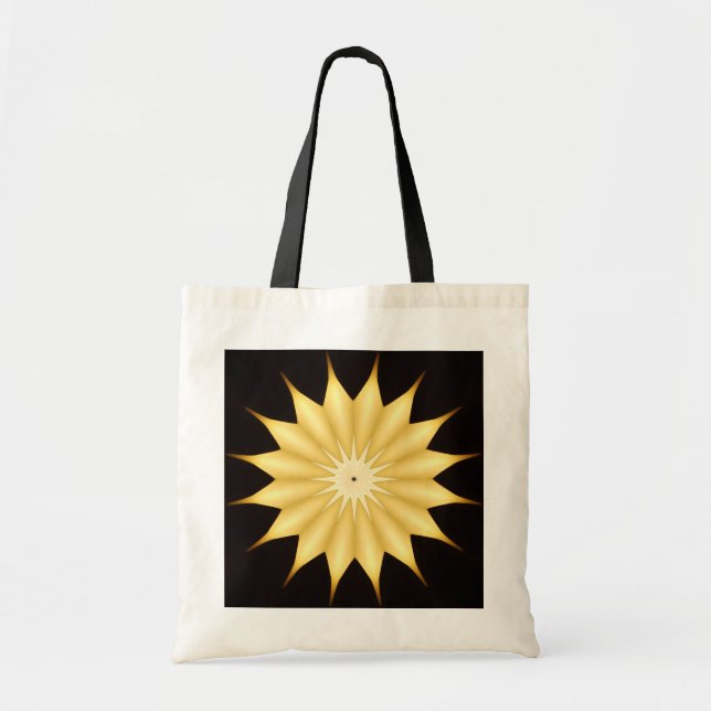Kaleidoscope Design Bright Yellow Star Tote Bag (Front)