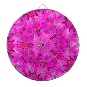 Kaleidoscope Design Hot Pink Floral Art Dartboard