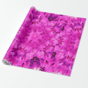 Kaleidoscope Design Hot Pink Floral Art Wrapping Paper