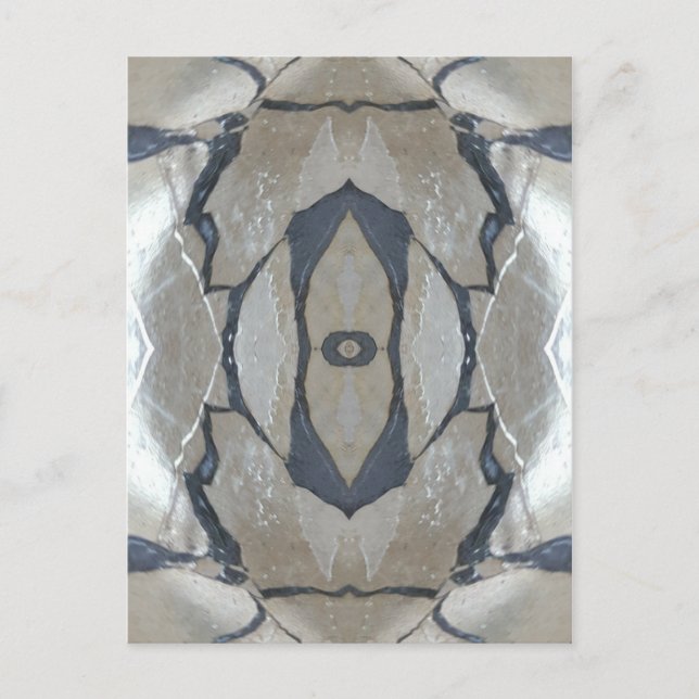 Kaleidoscope Design Light and Dark Grey Pattern Postcard (Front)