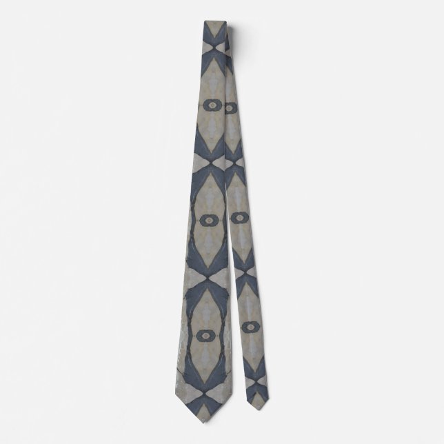 Kaleidoscope Design Light and Dark Grey Pattern Tie (Front)