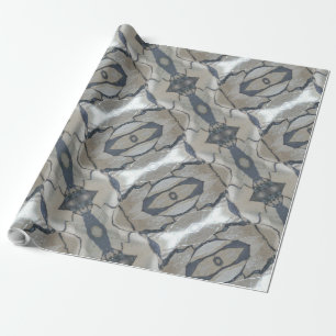 Kaleidoscope Design Light and Dark Grey Pattern Wrapping Paper