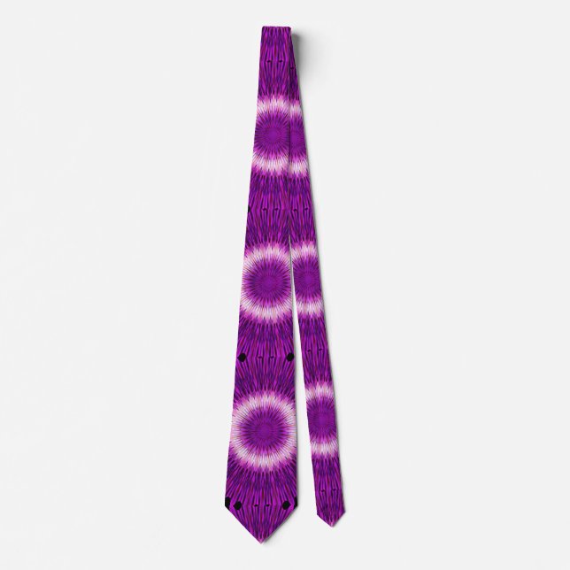 Kaleidoscope Design Purple Pink Art Tie (Front)