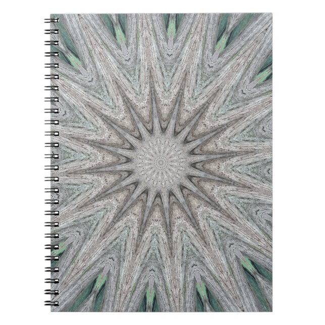 Kaleidoscope Design Rustic Light Grey Colours Spiral Notebook (Front)