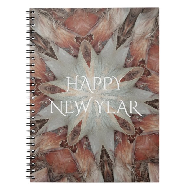 Kaleidoscope Design Star from Trunk of Palm Tree Notebook (Front)