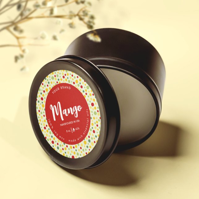 Kaleidoscope Dots Abstract Circle Candle Label (Creator Uploaded)