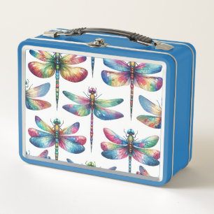 Kaleidoscope Dragonflies Metal Lunch Box