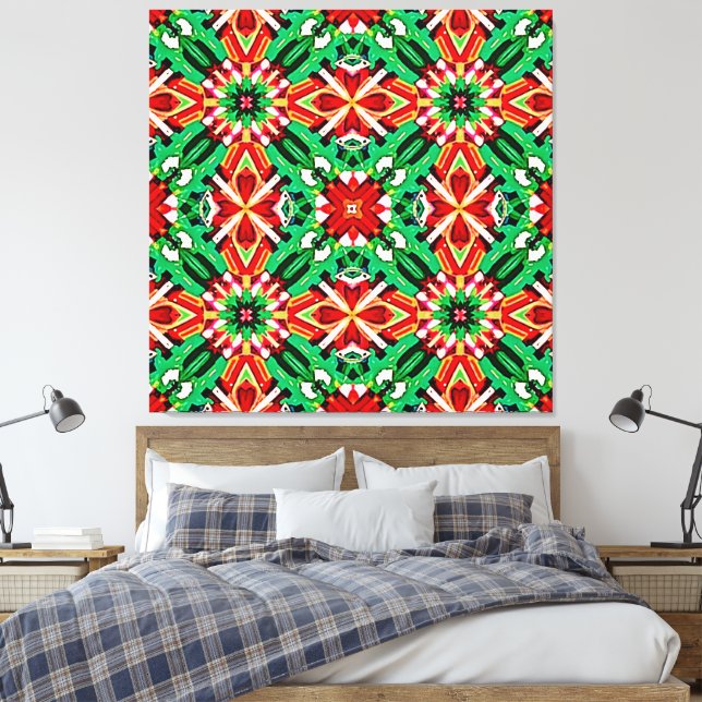 Kaleidoscope Dream Mandala Art Canvas Print (Insitu(Bedroom))