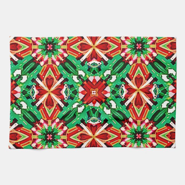 Kaleidoscope Dream Mandala Art Tea Towel (Horizontal)
