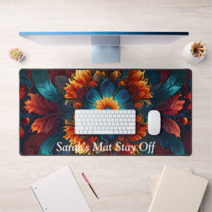 Kaleidoscope Dreams Colorful and Hypnotic Desk Mat
