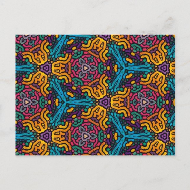 Kaleidoscope flowers postcard (Front)