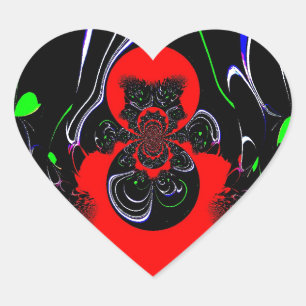 Kaleidoscope Fluid Art Print Heart Sticker