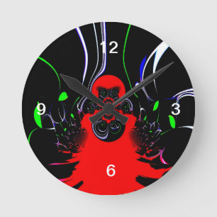 Kaleidoscope Fluid Art Print Round Clock