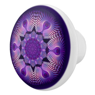 Kaleidoscope Fractal - Flower I + your ideas Ceramic Knob