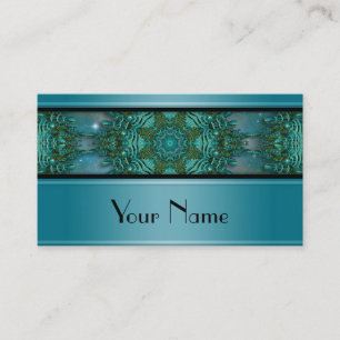 Kaleidoscope Fractal Mandala X + your Text Business Card