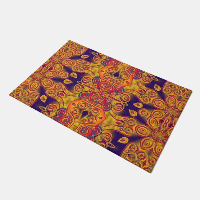 Kaleidoscope Fractal Pattern XIV + your ideas Doormat (Angled)