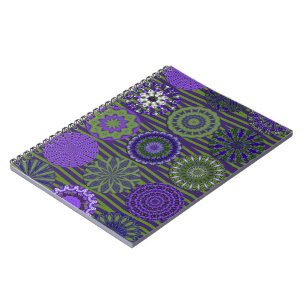 Kaleidoscope Fun, Purple-Green Spiral Notebook