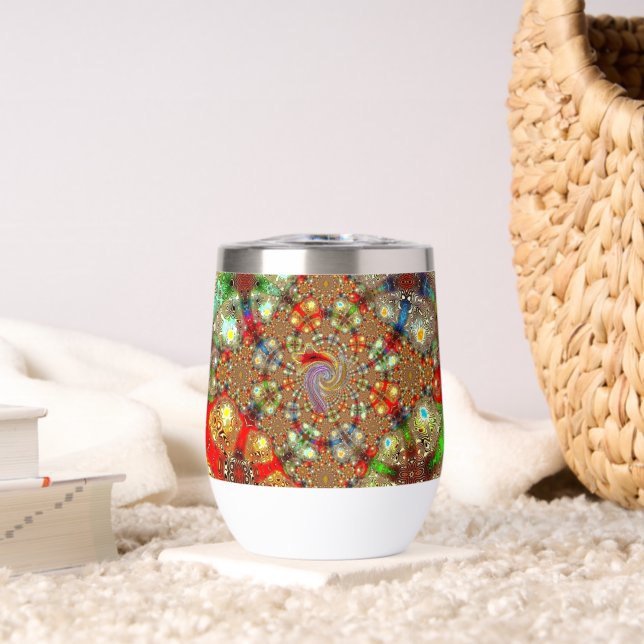 "Kaleidoscope Fury" (11oz.) Stemless Tumbler (Living Room (Rotated))