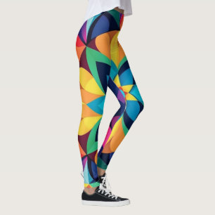 Kaleidoscope Geometric Abstract Pattern Design Leggings