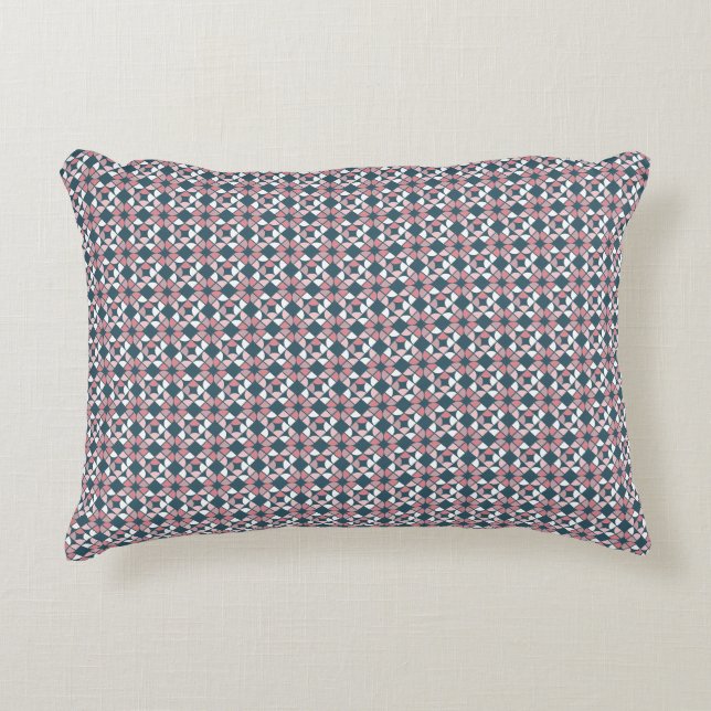 Kaleidoscope Geometric Pattern Pink Decorative Cushion (Front)