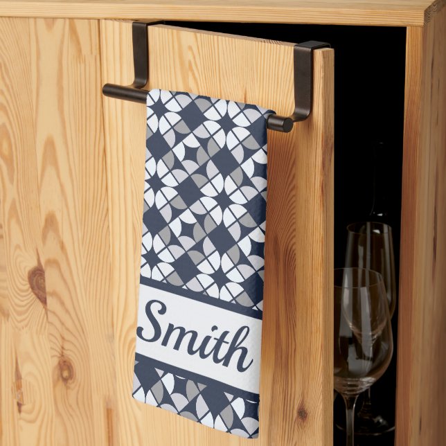 Kaleidoscope Geometric Pattern Tea Towel (Thirds Fold)