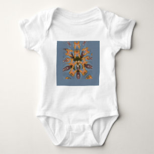 Kaleidoscope Giraffe Mandala: Abstract Safari Art Baby Bodysuit
