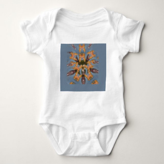 Kaleidoscope Giraffe Mandala: Abstract Safari Art Baby Bodysuit (Front)