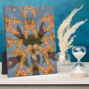 Kaleidoscope Giraffe Mandala: Abstract Safari Art Plaque