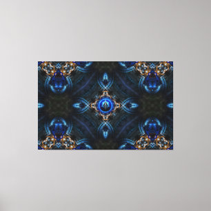 Kaleidoscope Golden Blue x75 Canvas Print