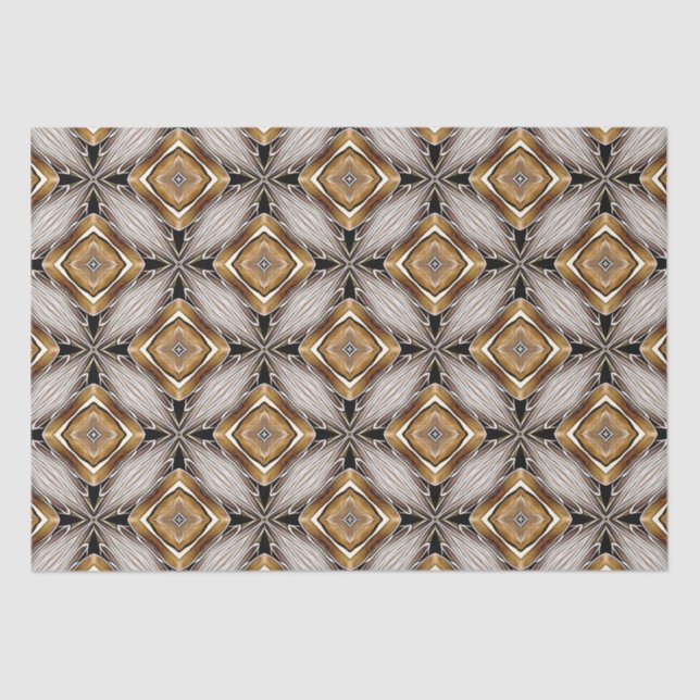 Kaleidoscope Golden-Bronze Pattern Tissue Paper (Front)