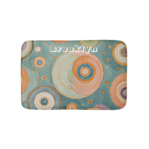 Kaleidoscope Harmony: The Swirly Pastel Circles Bath Mat