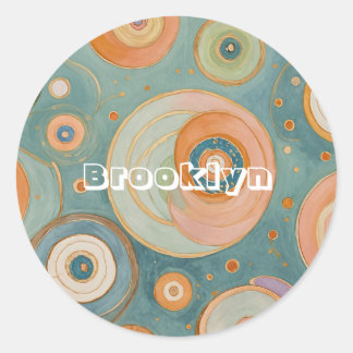 Kaleidoscope Harmony: The Swirly Pastel Circles Classic Round Sticker