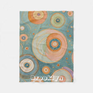 Kaleidoscope Harmony: The Swirly Pastel Circles Fleece Blanket