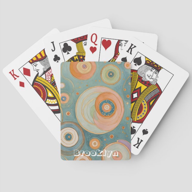 Kaleidoscope Harmony: The Swirly Pastel Circles Playing Cards (Back)