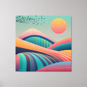 Kaleidoscope Hills Landscape Canvas Print