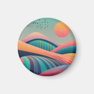 Kaleidoscope Hills Landscape Magnet