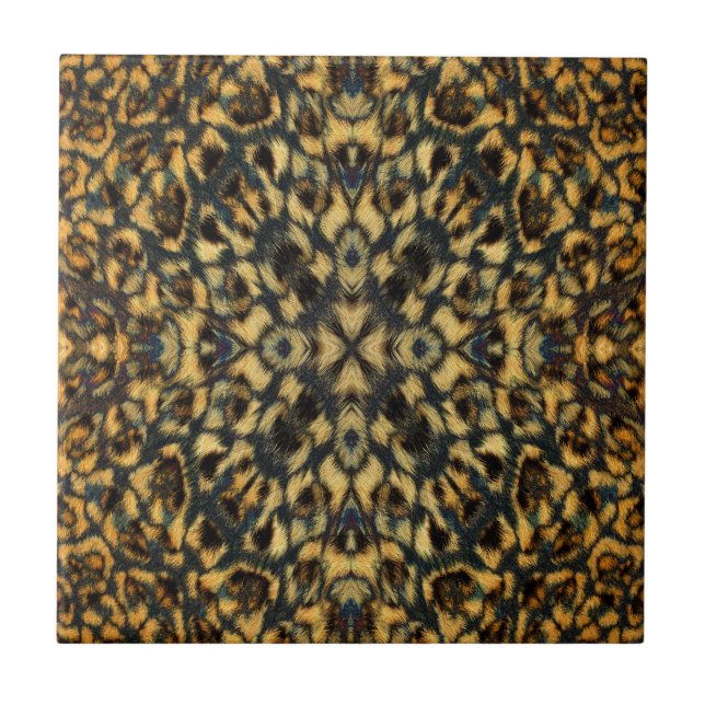 Kaleidoscope Leopard Fur Pattern Tile (Front)