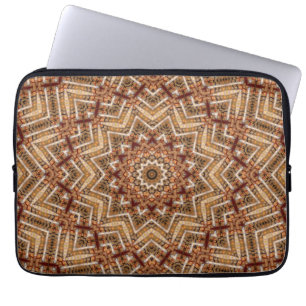 Kaleidoscope Light Brown Star Laptop Sleeve